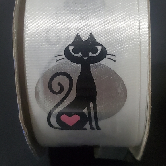 2/$15 Black Cat Ribbon Offray 1.5"x9' - Picture 2 of 3
